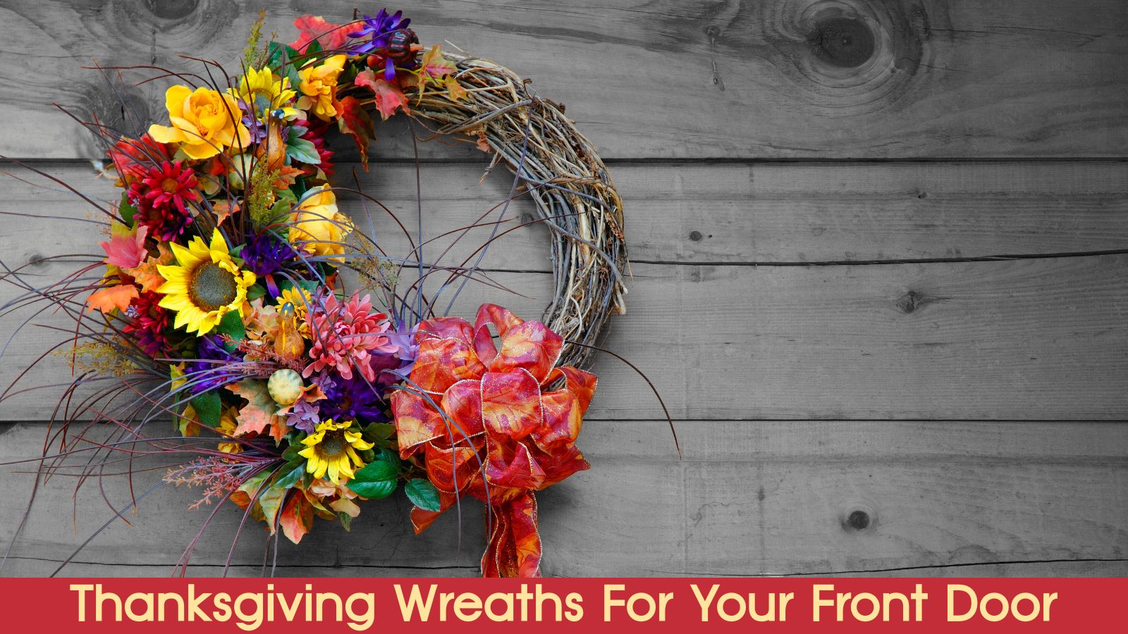 Autumn flower wreath, perfect to greet your guests at Thanksgiving.