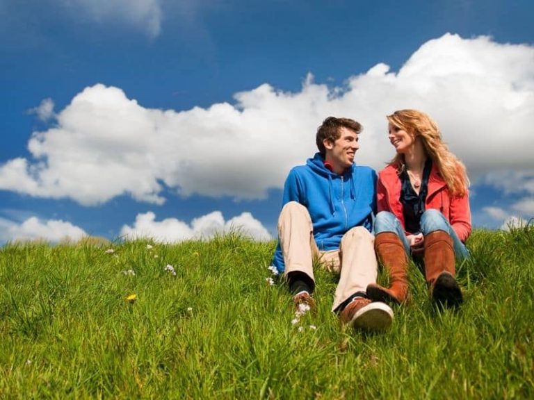 Young couple enjoying nature