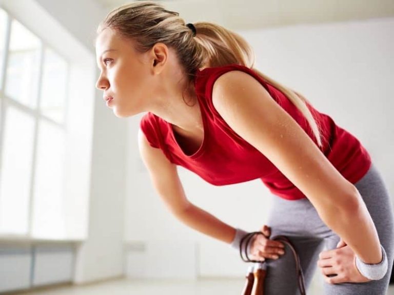 young woman relaxing after working out