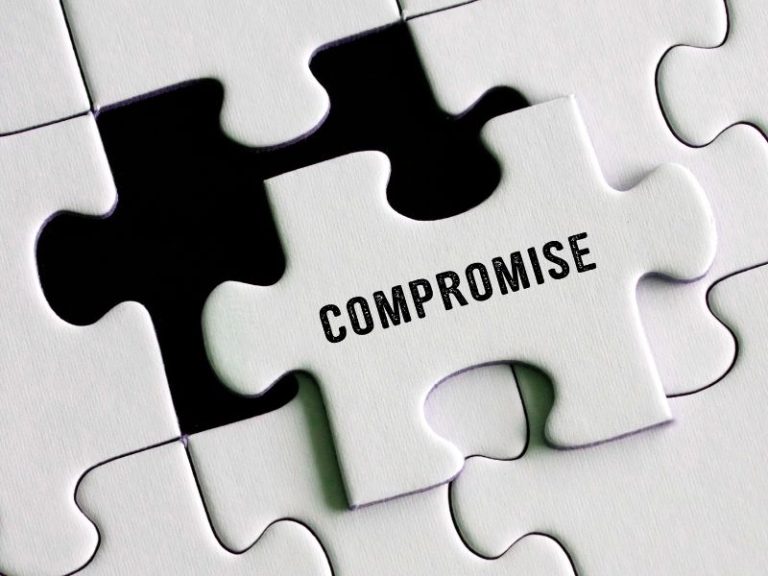 puzzle piece with the word compromise