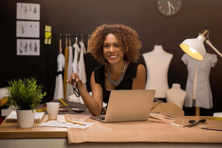 Woman in her fashion shop