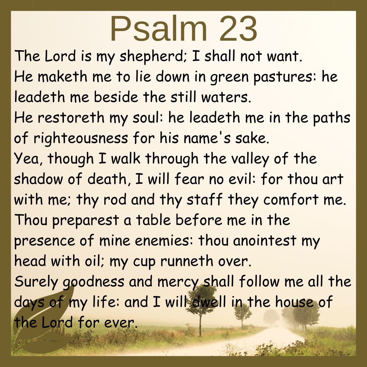 The words of Psalm 23