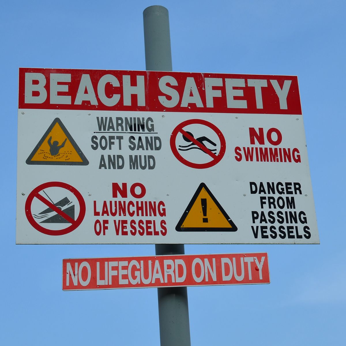 beach safety sign.