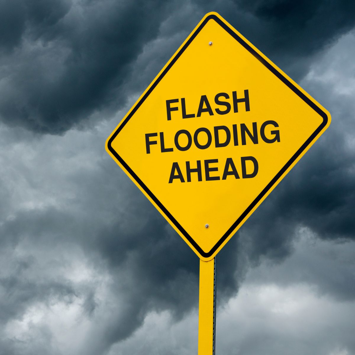 Flash flooding sign. 